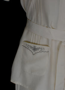 Vintage 1930s Ivory Silk Embroidered Pyjamas