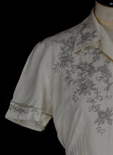 Vintage 1930s Ivory Silk Embroidered Pyjamas