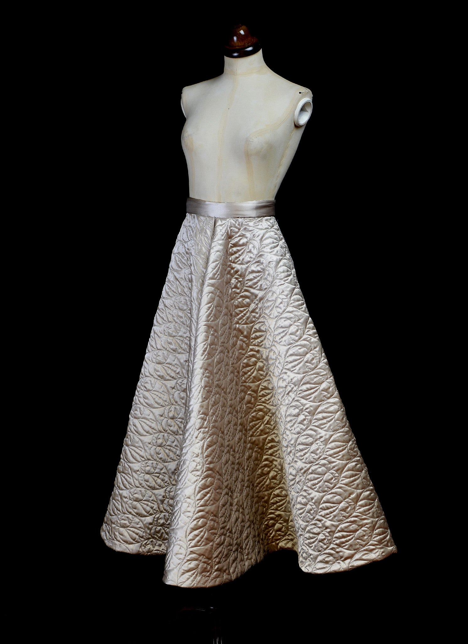 Oyster Quilted Satin Ballgown Skirt ALEXANDRAKING