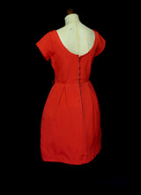 Vintage 1950s Red Grosgrain Dress