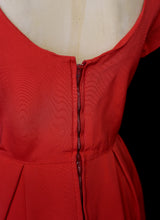 Vintage 1950s Red Grosgrain Dress