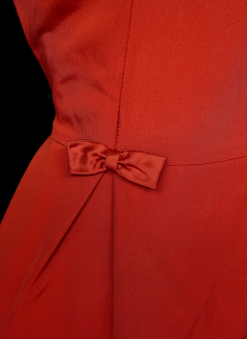 Vintage 1950s Red Grosgrain Dress