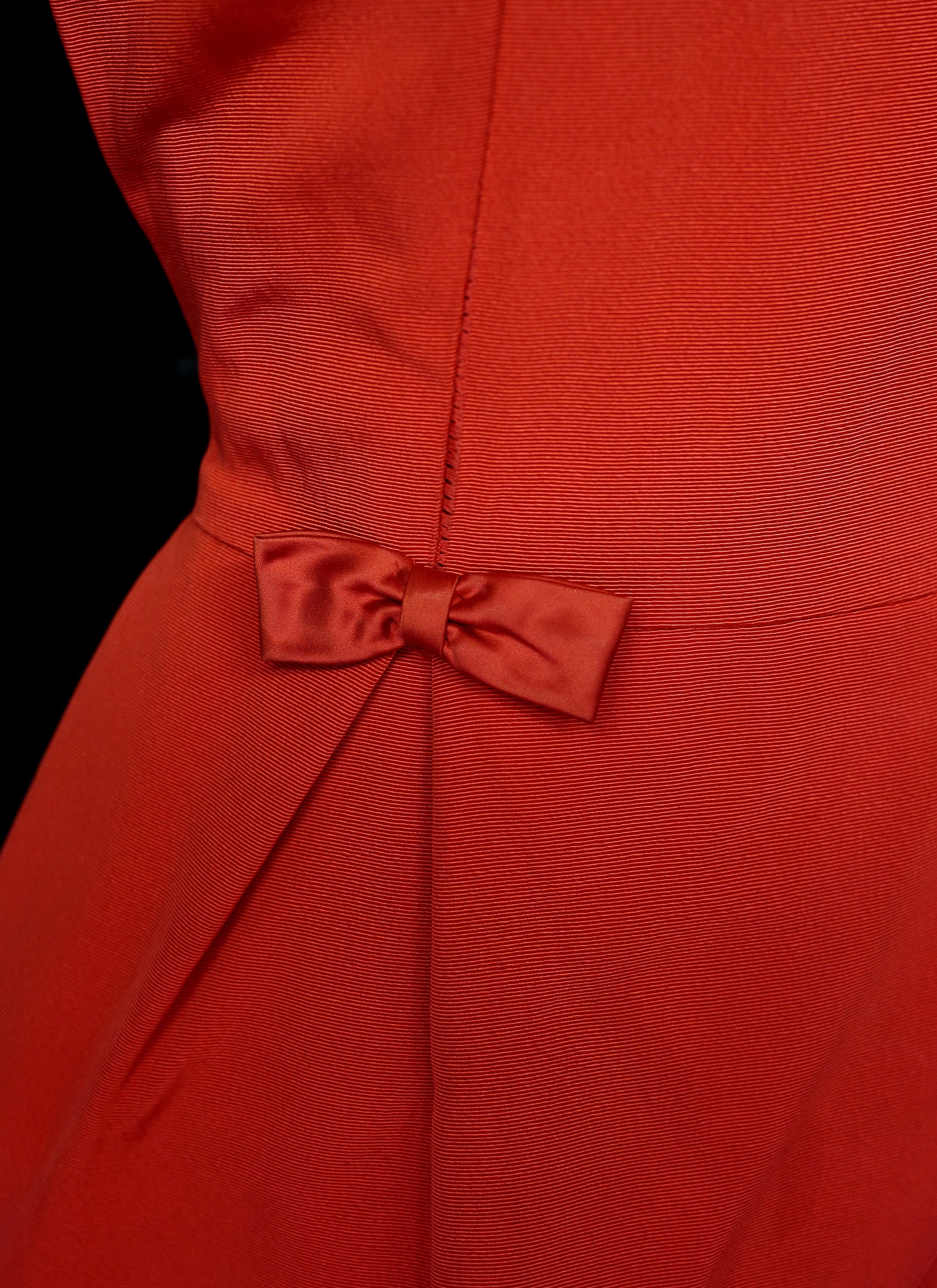 Vintage 1950s Red Grosgrain Dress