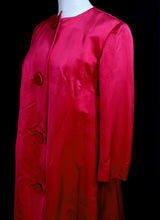 Vintage 1950s Red Satin Opera Maxi Coat