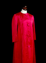 Vintage 1950s Red Satin Opera Maxi Coat
