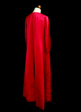 Vintage 1950s Red Satin Opera Maxi Coat