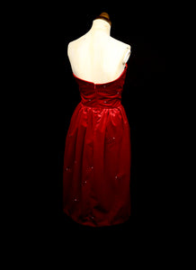 Crimson Red Velvet Cocktail Dress