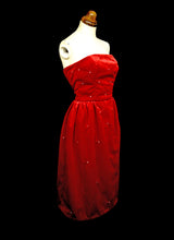 Crimson Red Velvet Cocktail Dress