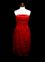 Crimson Red Velvet Cocktail Dress