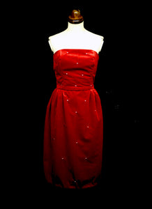 Crimson Red Velvet Cocktail Dress