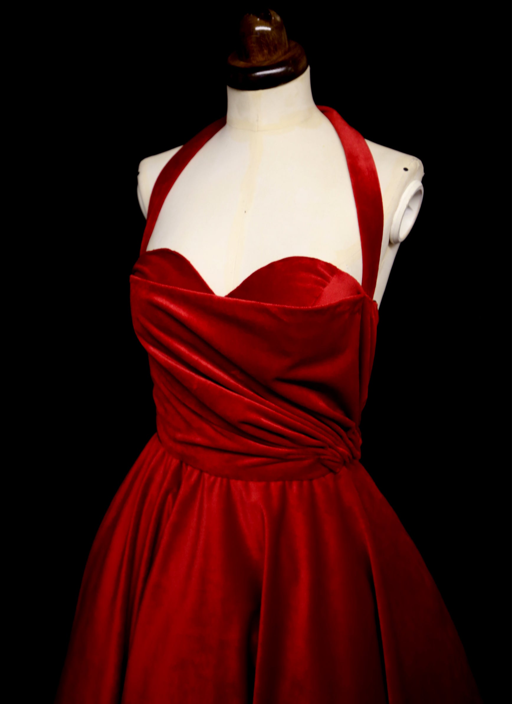 Crimson - Red Velvet Ballgown Dress