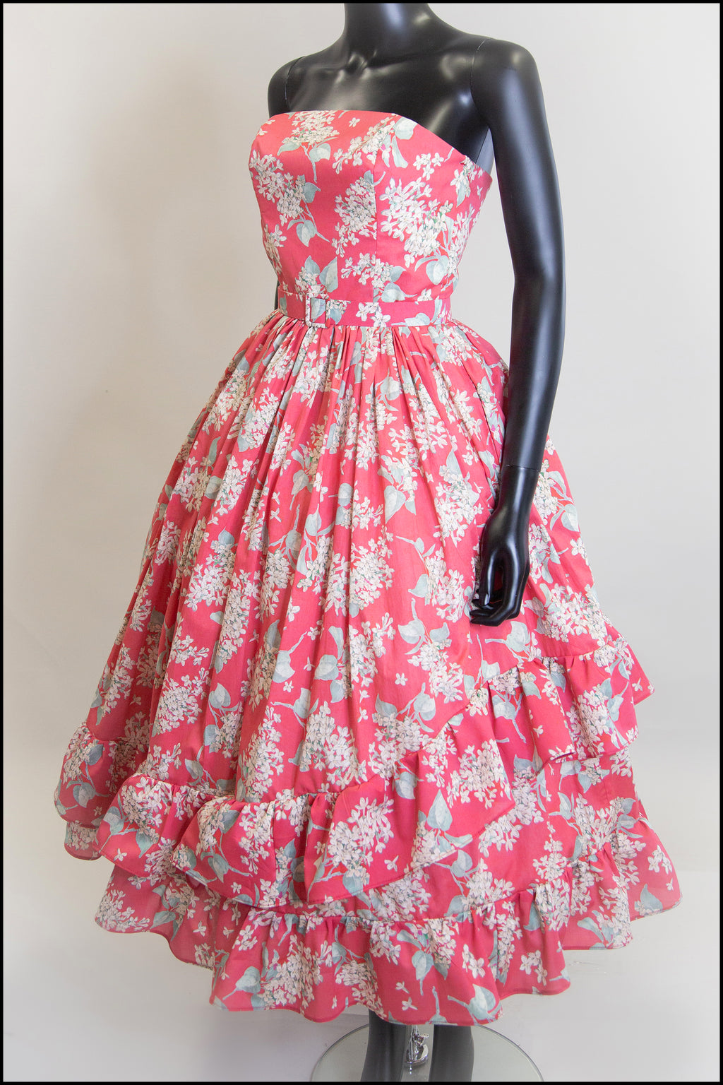 red floral dress alexandra king luxury fashion 