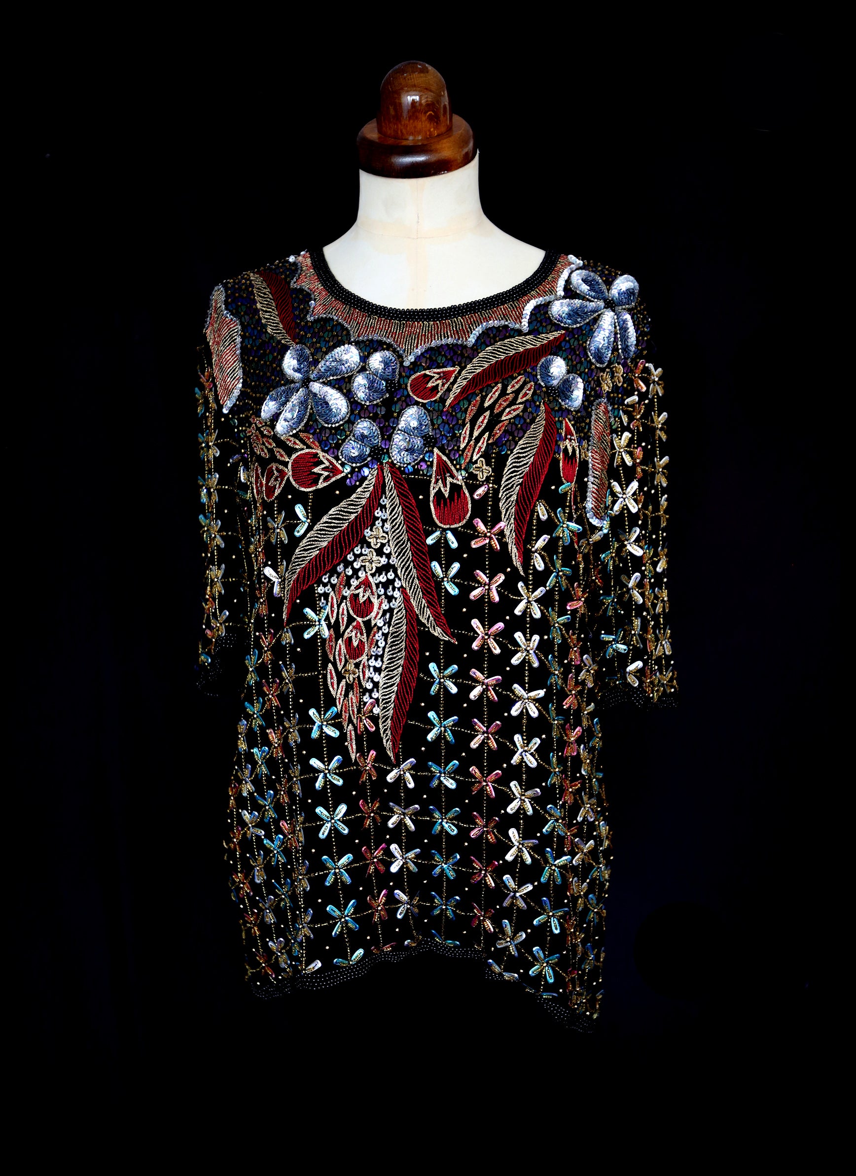 Vintage 1980s Beaded Top