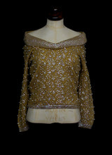 Vintage 1960s Mustard Yellow Sequinned Sweater