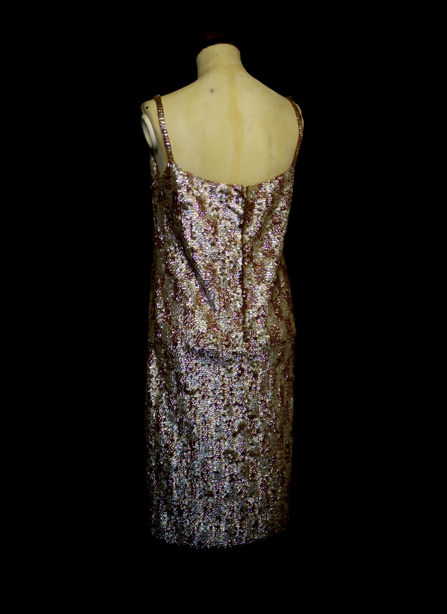 Vintage 1960s Bronze Valentina Sequin Dress