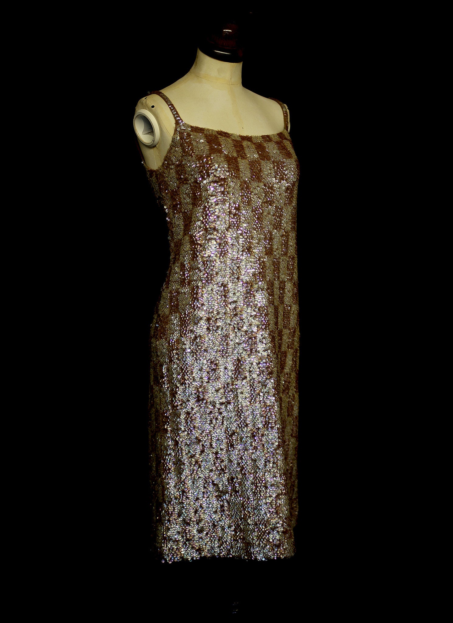 Vintage 1960s Bronze Valentina Sequin Dress