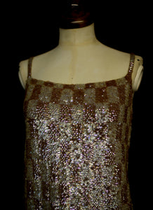 Vintage 1960s Bronze Valentina Sequin Dress