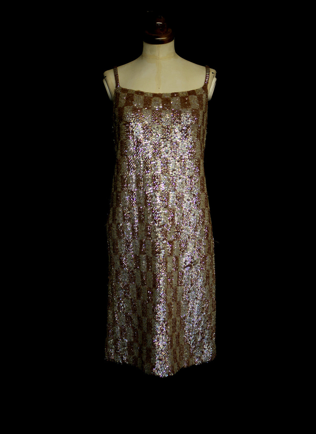 Vintage 1960s Bronze Valentina Sequin Dress