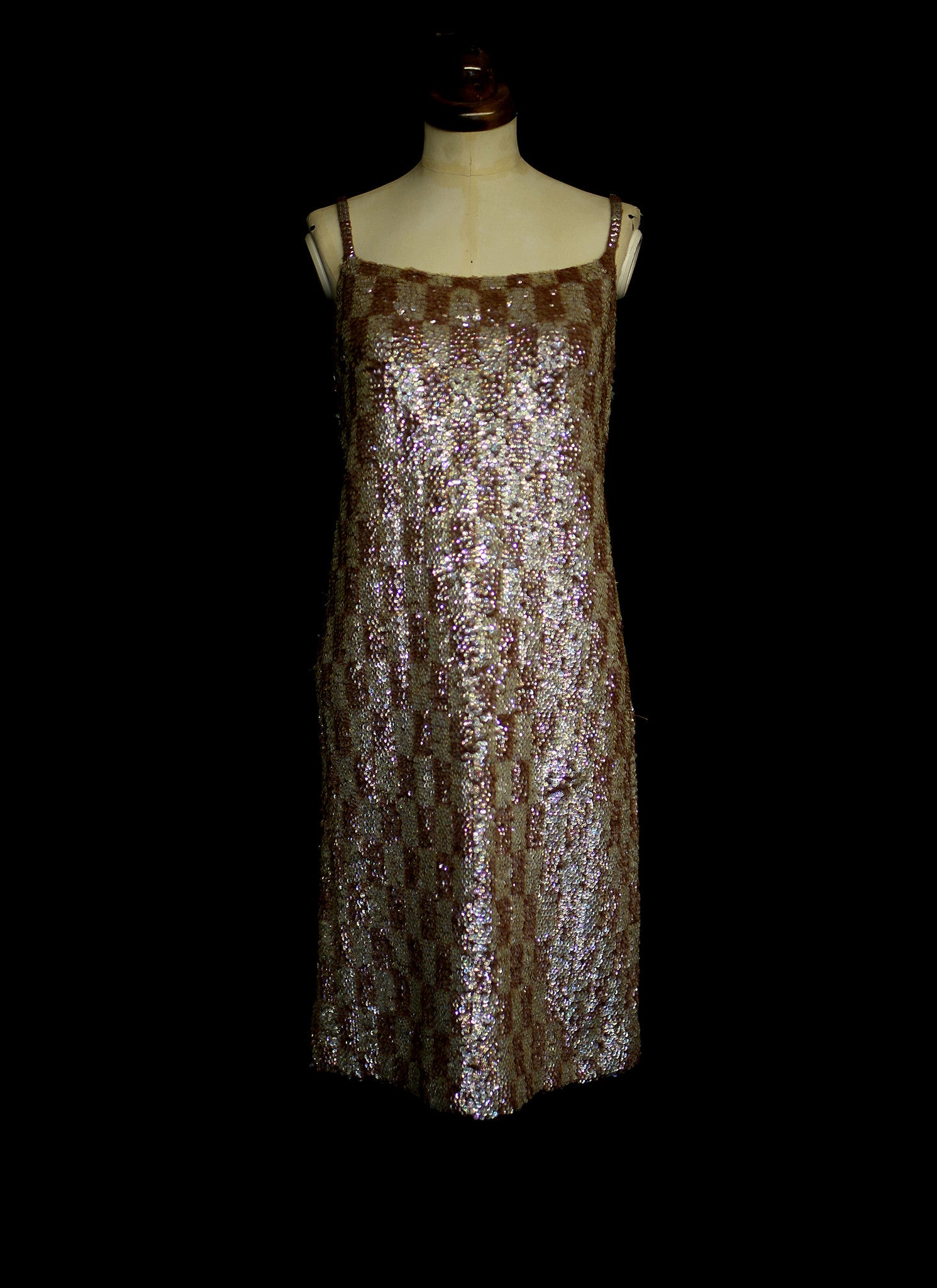 Vintage 1960s Bronze Valentina Sequin Dress