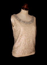 Vintage 1960s Iridescent Ivory Sequin Top