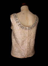 Vintage 1960s Iridescent Ivory Sequin Top