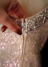 Vintage 1960s Iridescent Ivory Sequin Top