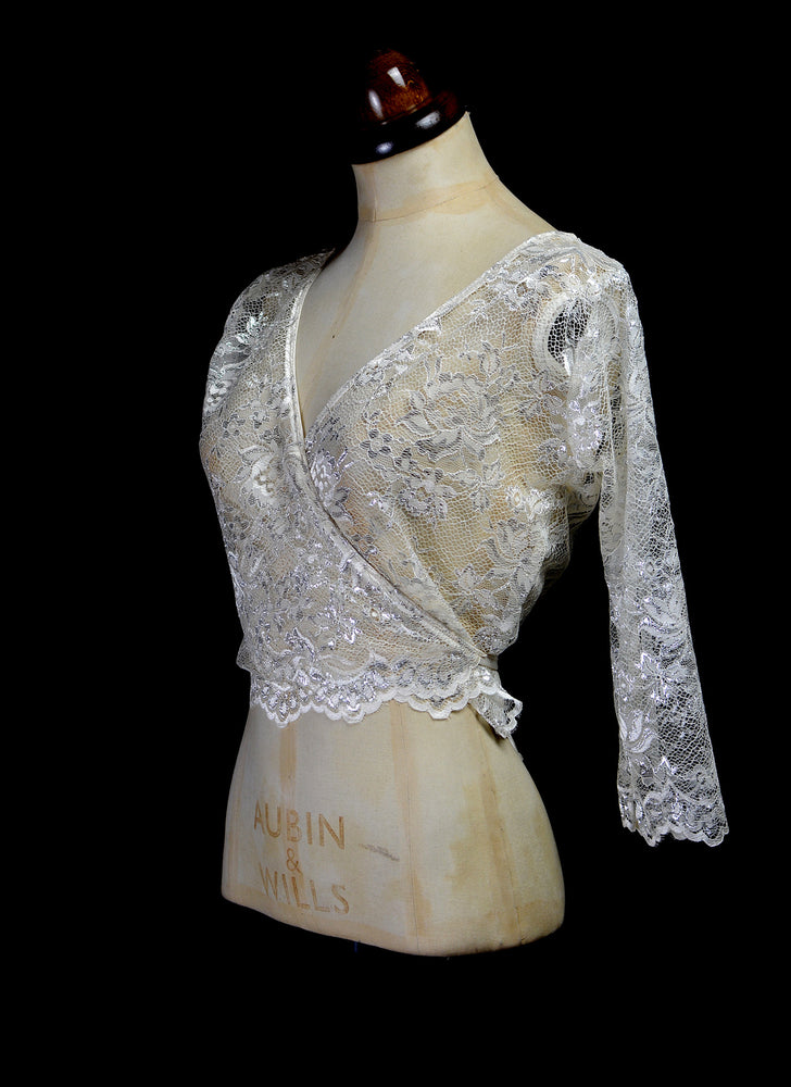 Babette - Silver Lace Ballet Top
