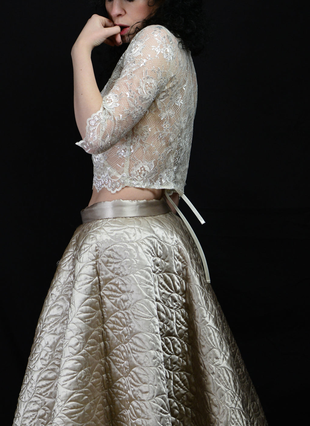 Babette - Silver Lace Ballet Top