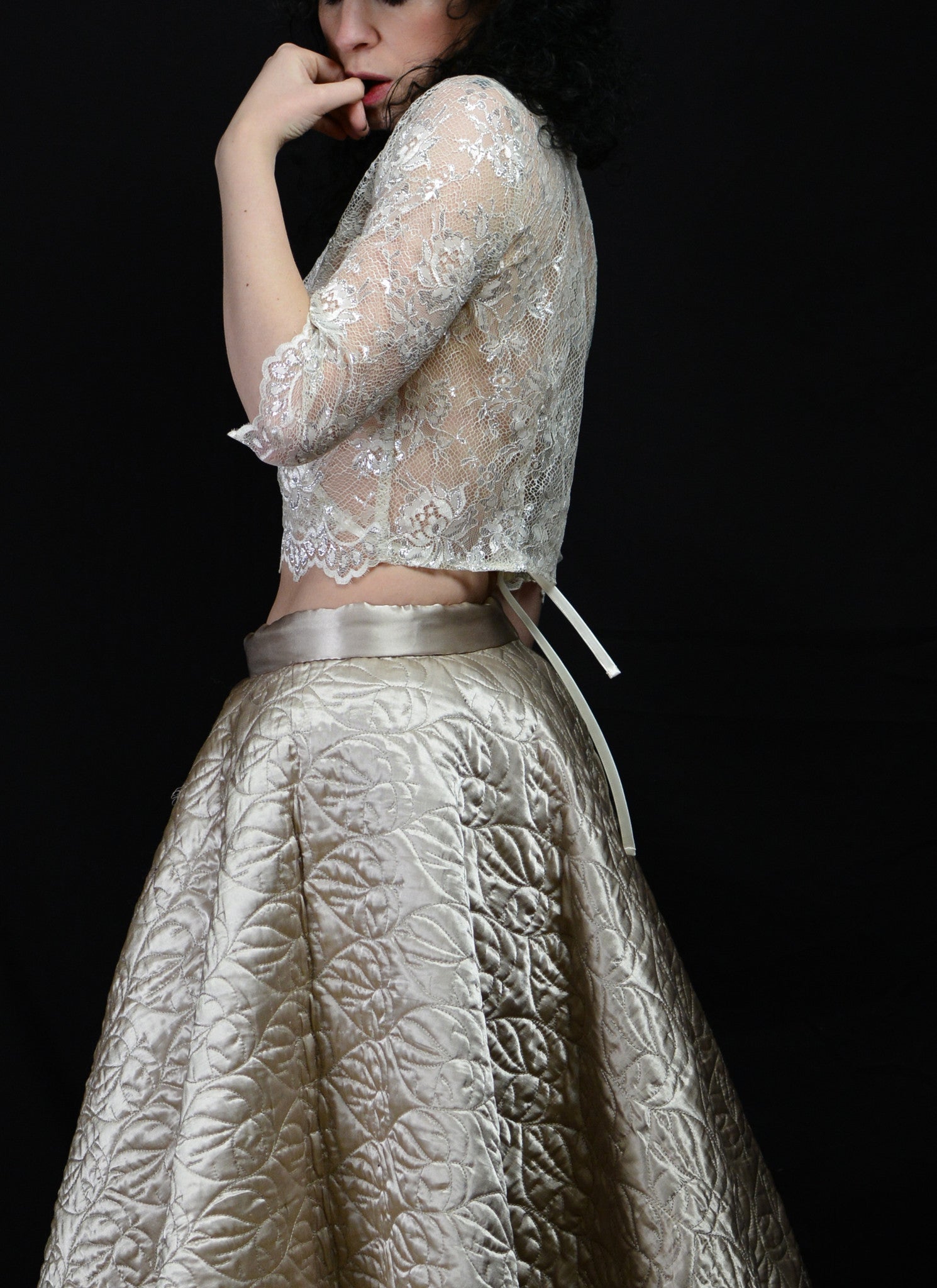 Babette - Silver Lace Ballet Top