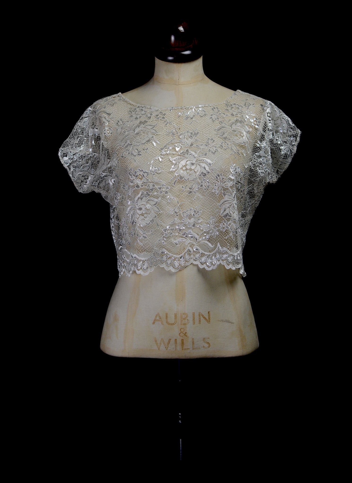 Becca - Silver / Ivory Lace Bridal Crop Top