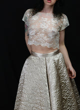 Becca - Silver / Ivory Lace Bridal Crop Top