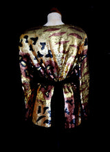 Vintage 1980s Gold Sequin Leopard Tiger Jacket