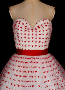 Valentine Red Love Heart Tulle Dress