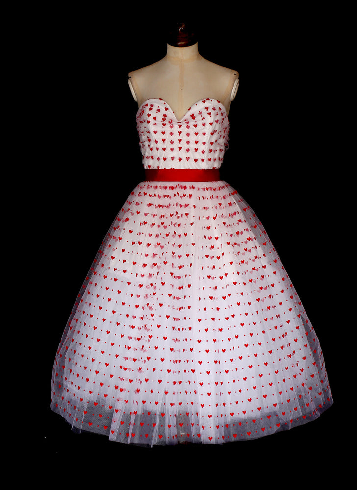 Valentine Red Love Heart Tulle Dress