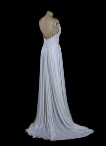 Venus - Draped Jersey Hand Beaded Star Gown - S