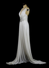 Venus - Draped Jersey Hand Beaded Star Gown - S