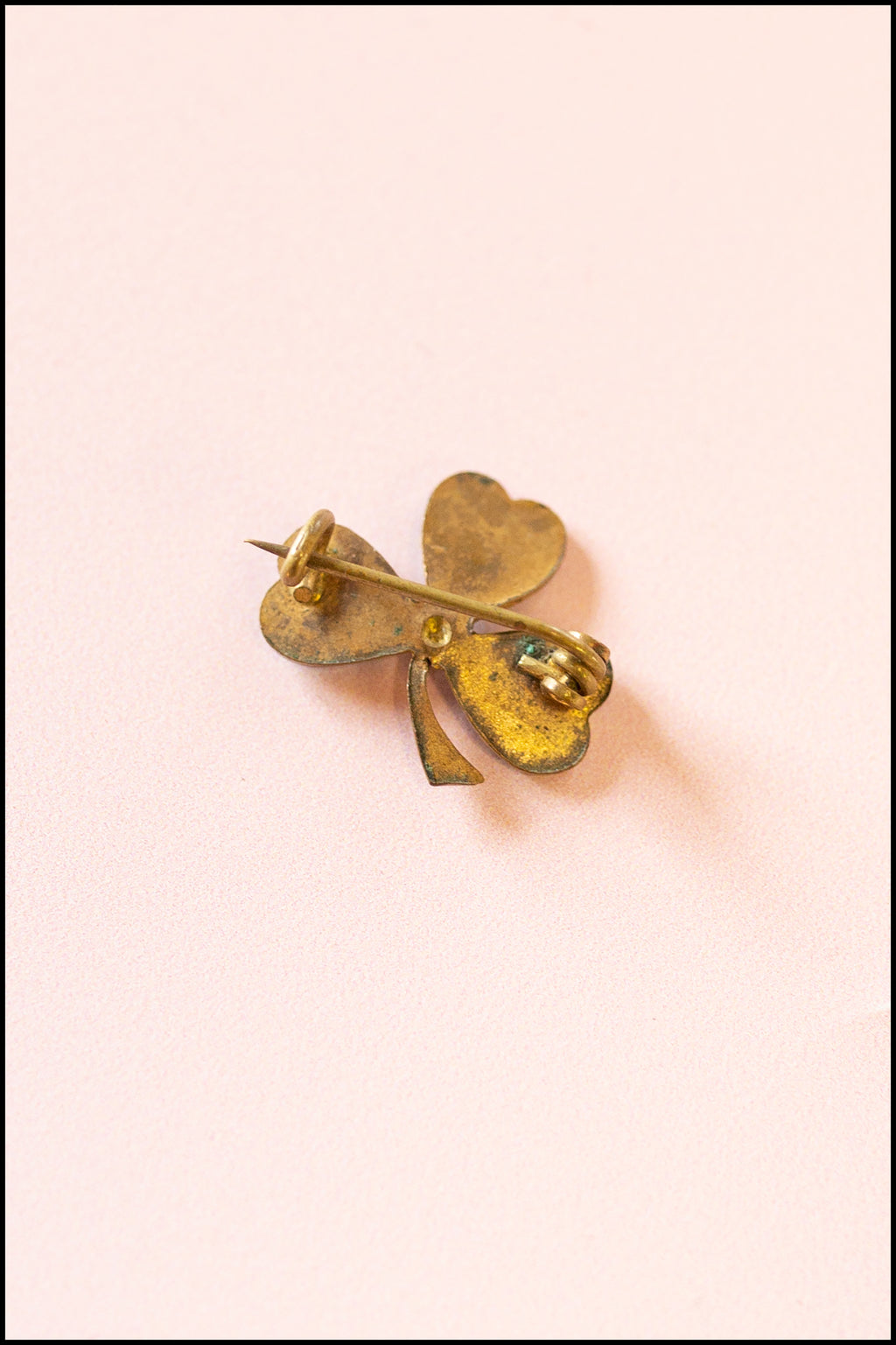 Vintage 1930s Blue Enamelled Clover Pin