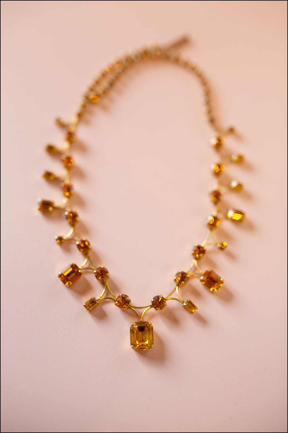 Vintage 1960s Amber Rhinestone Necklace – ALEXANDRAKING