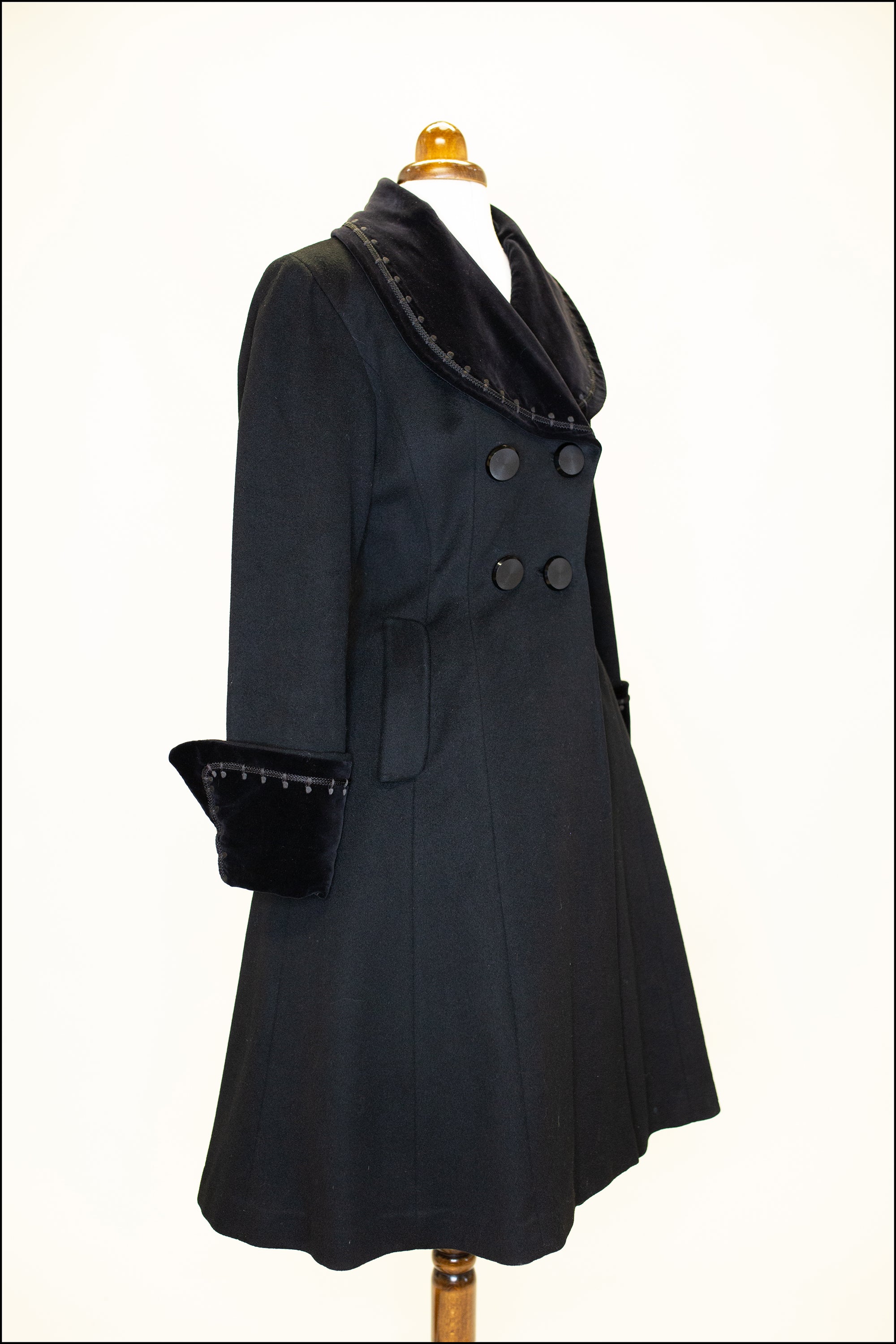 Vintage 1950s Black Wool Velvet Princess Coat – ALEXANDRA-KING