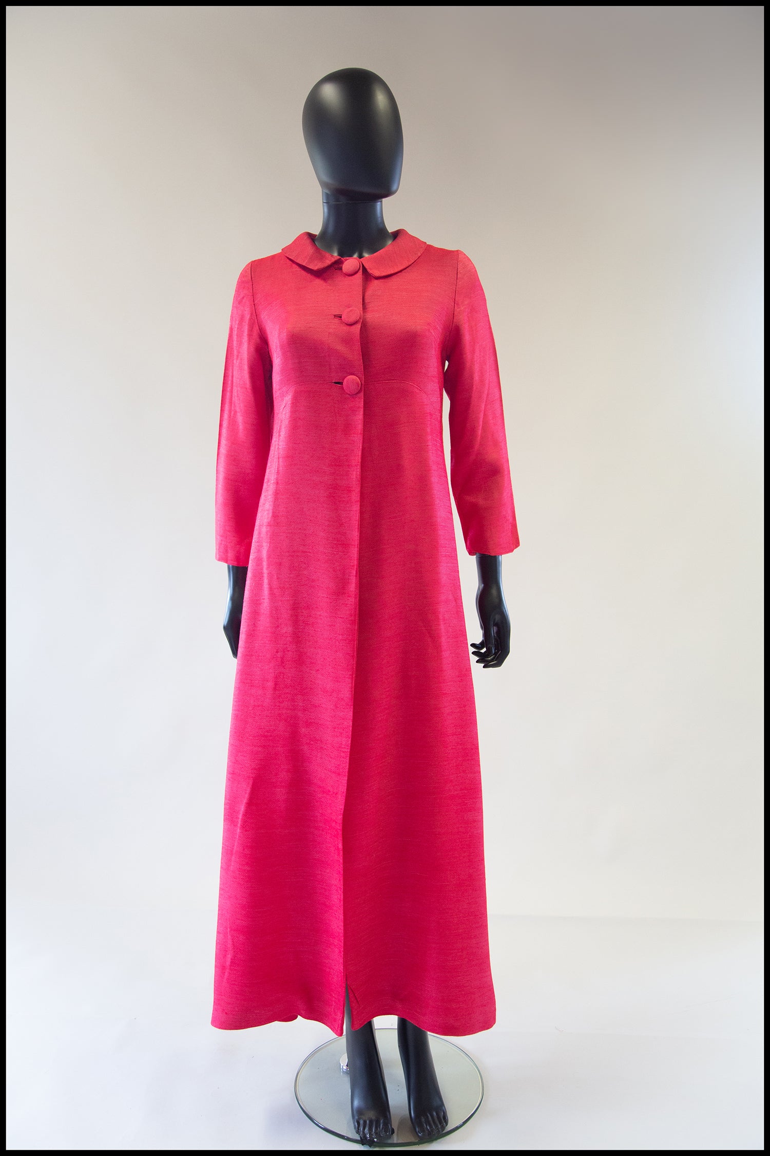 raspberry pink vintage maxi coat 1960s alexandra king