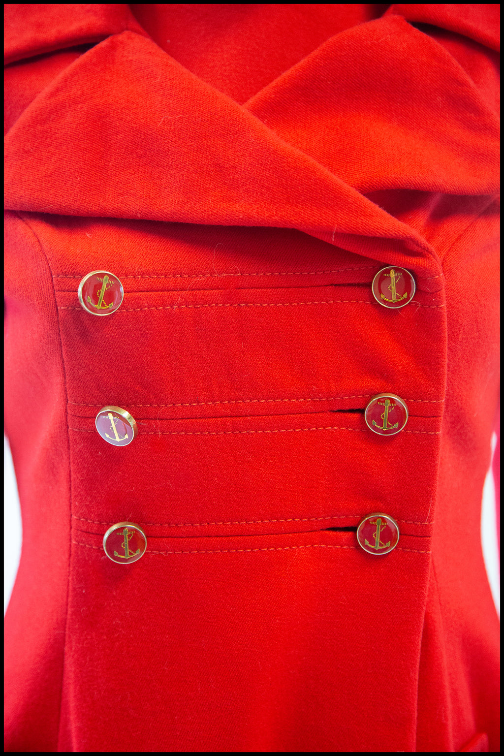 Vintage 1960s Red Wool Mini Dress and Coat Suit