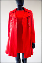 Vintage 1960s Red Wool Mini Dress and Coat Suit