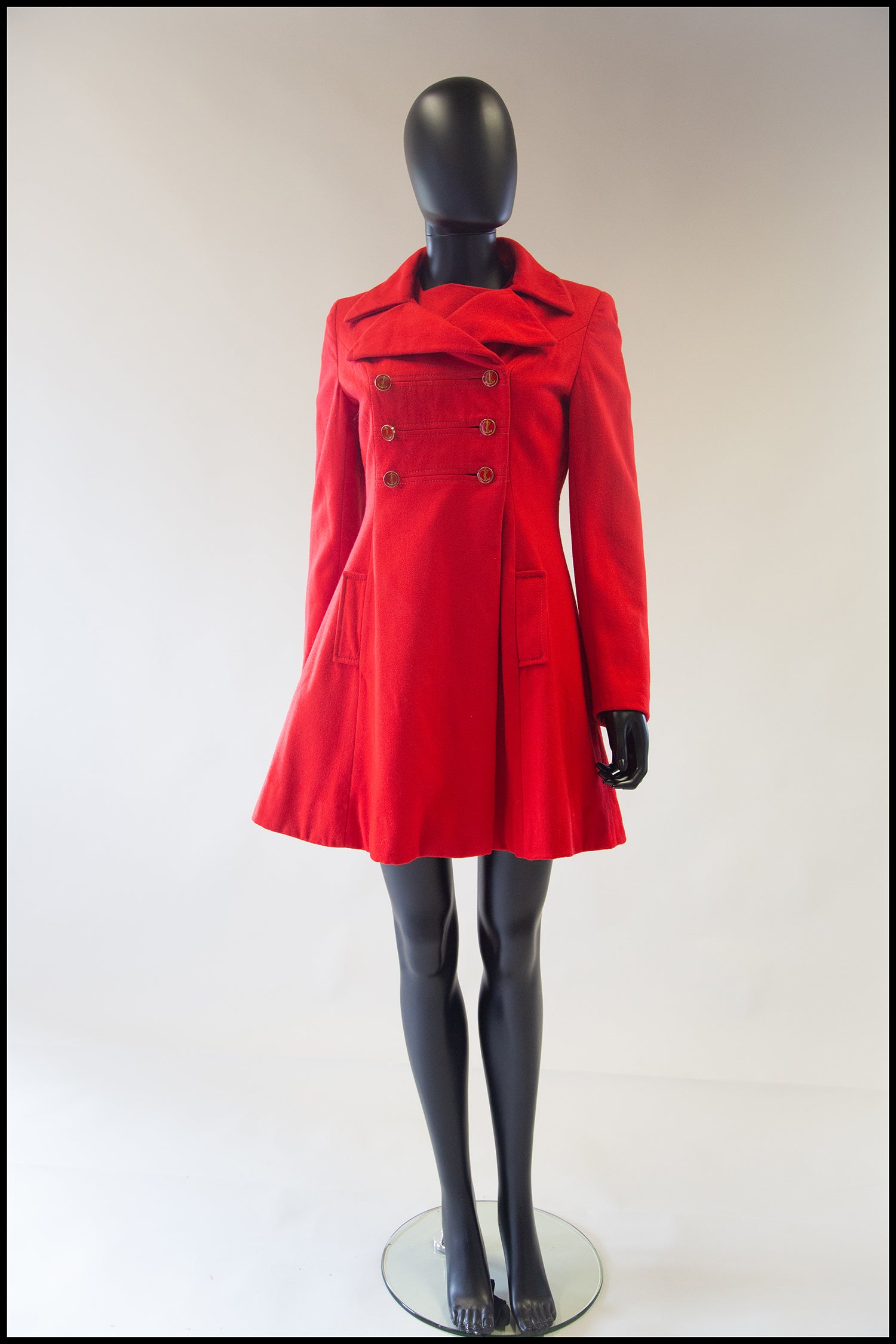 vintage 1960s red wool mini pea coat alexandra king