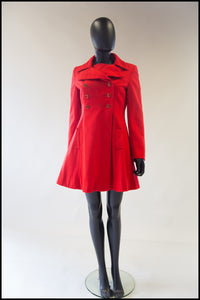 vintage 1960s red wool mini pea coat alexandra king