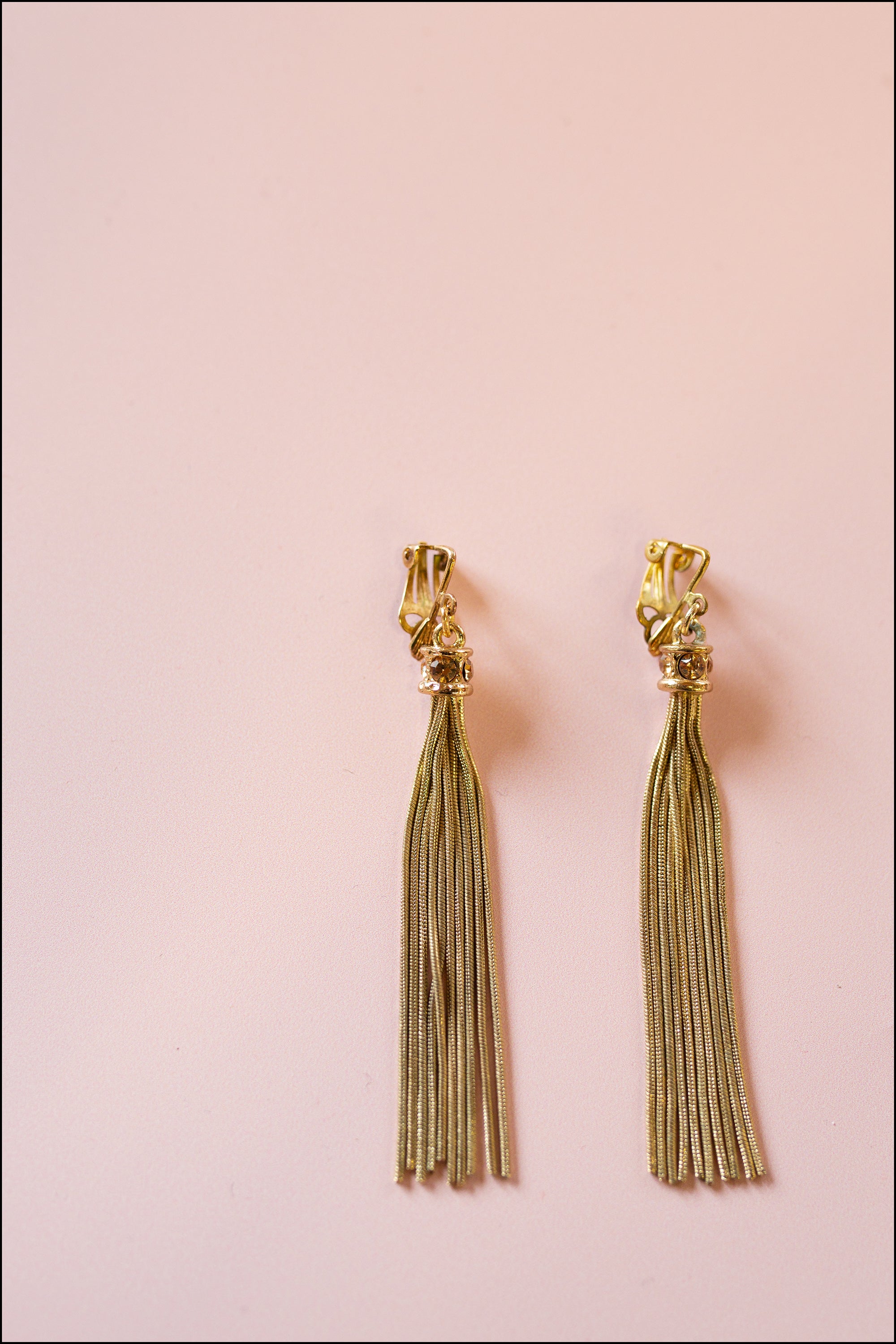 Vintage 1970s Gold Tassel Earrings