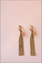 Vintage 1970s Gold Tassel Earrings