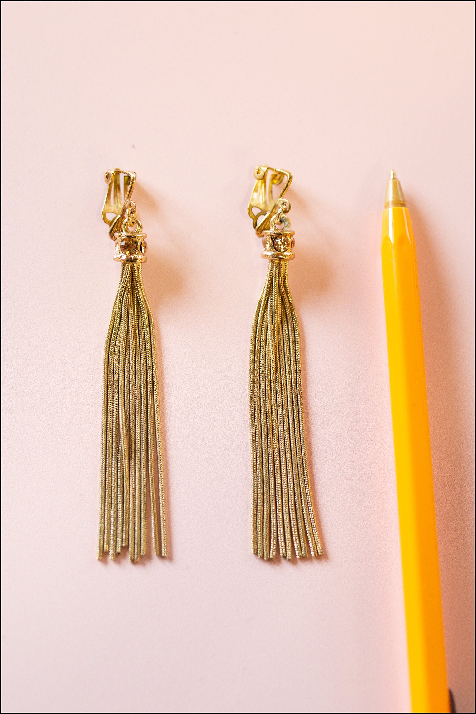 Vintage 1970s Gold Tassel Earrings