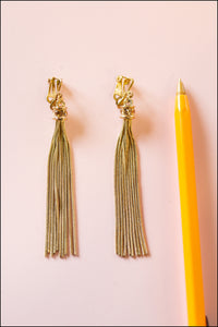 Vintage 1970s Gold Tassel Earrings