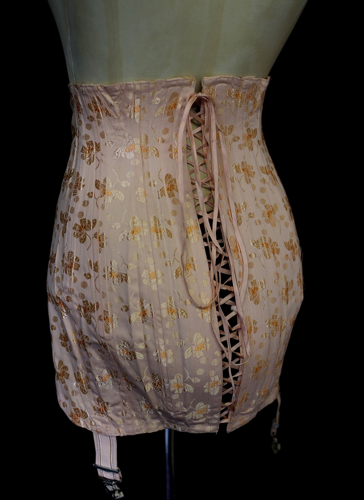 Vintage 1930s Peach Girdle Corset Skirt ALEXANDRAKING
