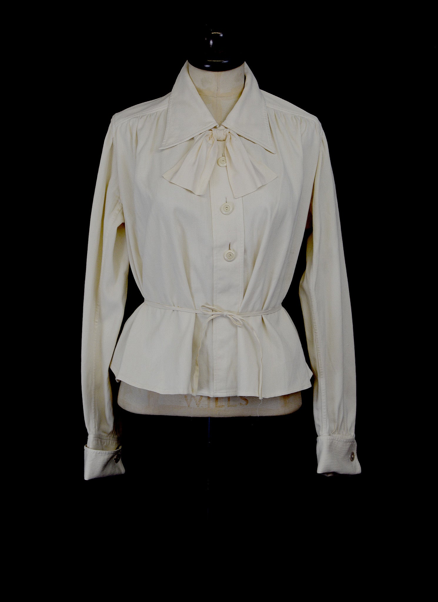 Vintage 1920s Cream Cotton Riding Blouse
